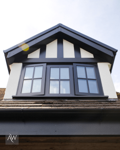 black aluminium windows installation - poynton