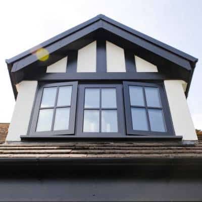 black aluminium windows installation - poynton