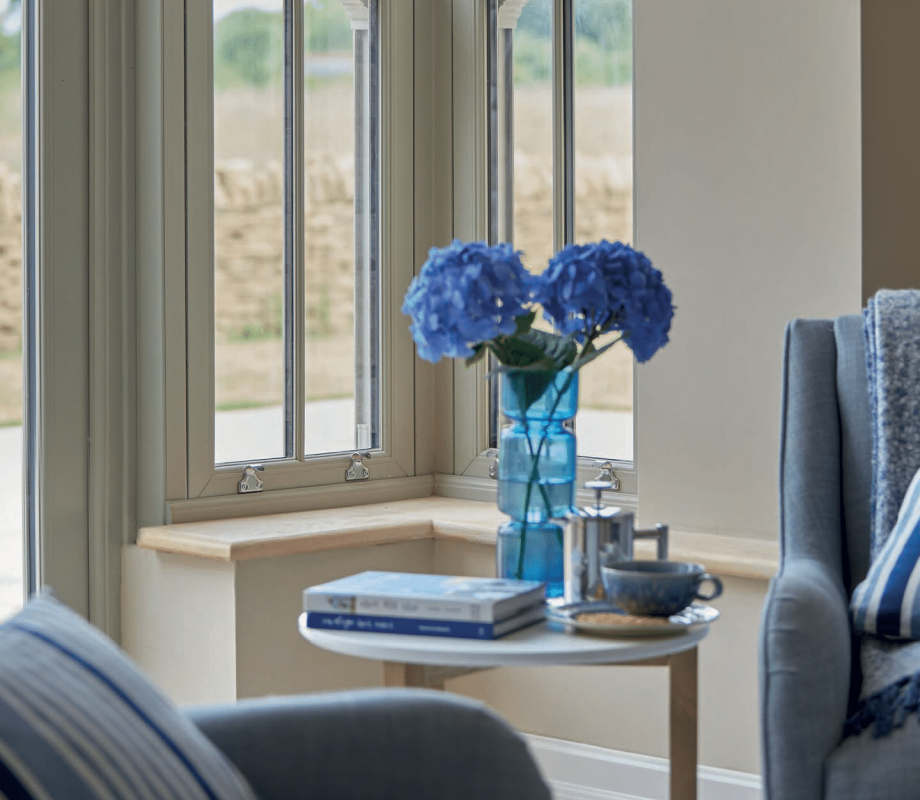 Veka sliding sash window in beautiful interior