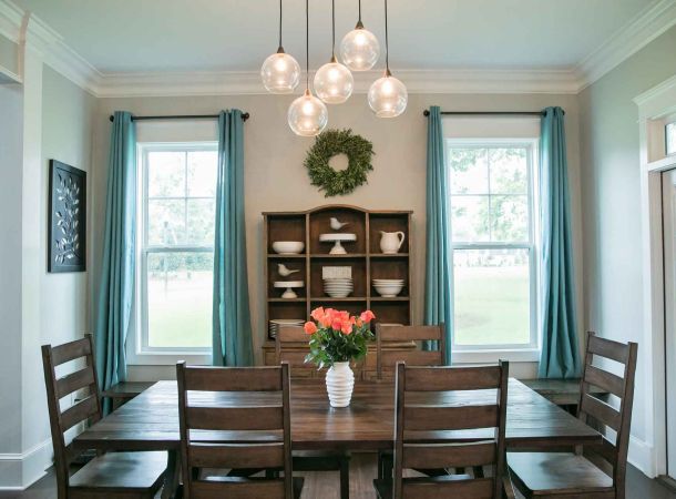 veka sliding sash windows installed in a dining room