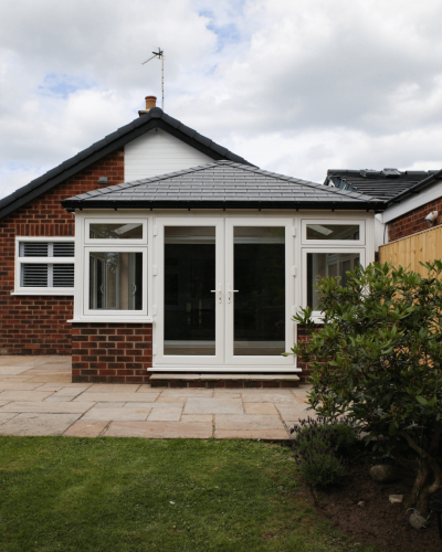 guardian warm roof conservatory installation - handforth