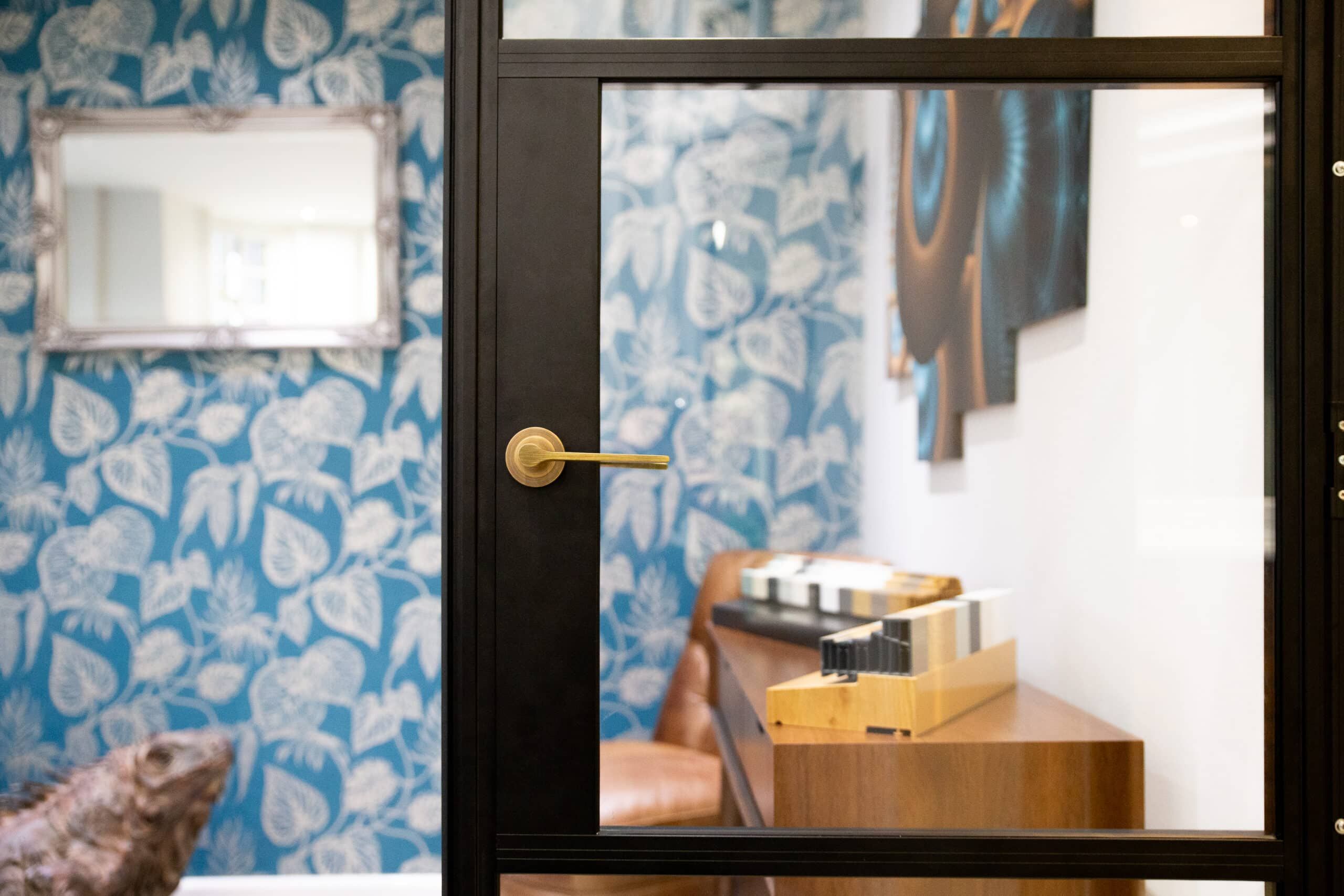 aluspace single internal door installed in the alexander windows showroom