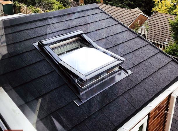 birds eye view of a guardian warm roof.