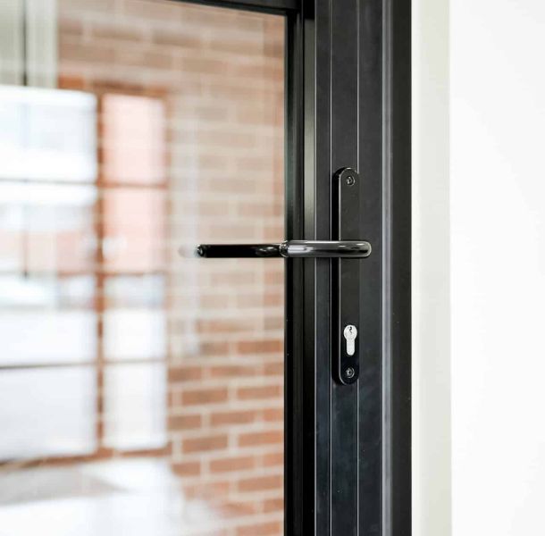 close up of a heritage aluminium door handle
