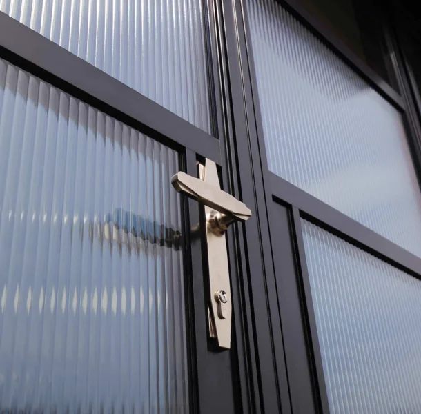 Close up view of a hertiage french door in manchester