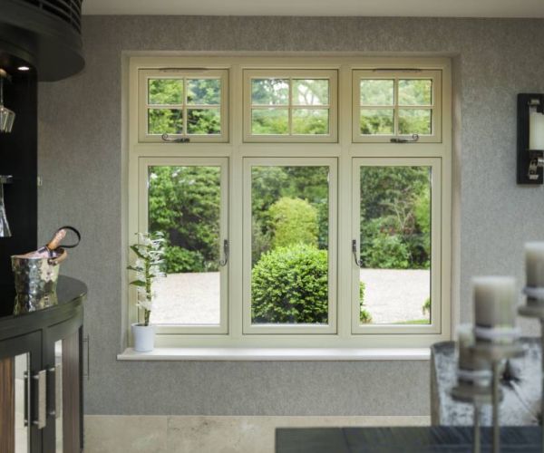 flush casement windows overlooking a garden