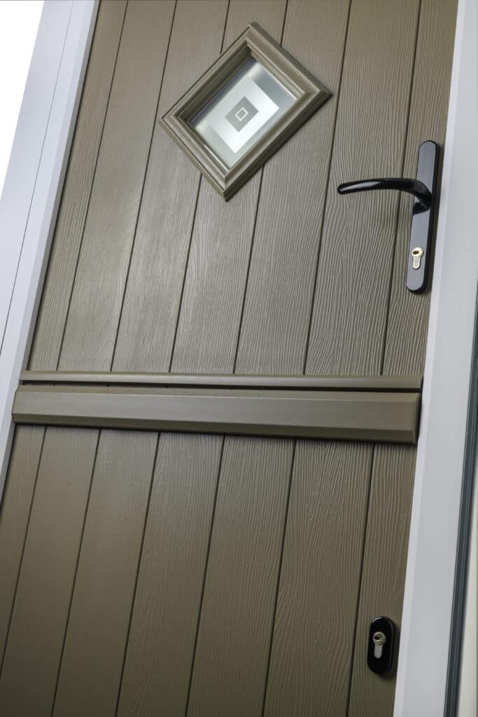 flint stable composite door in truggle brown