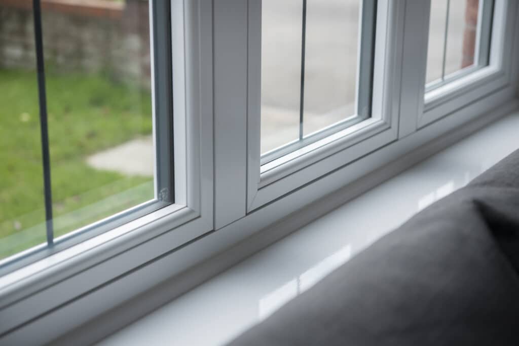 interior view of a white flush window