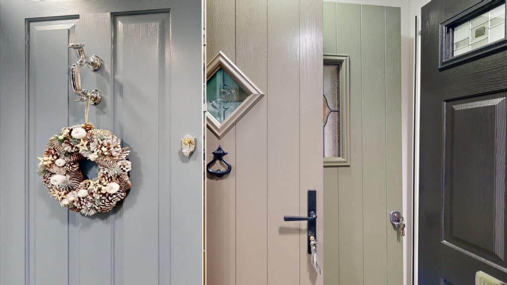 collection of solidor composite doors in the alexander windows showroom