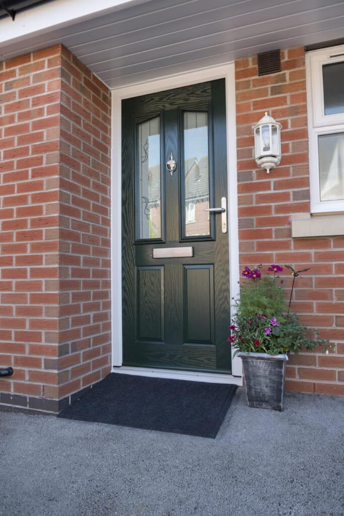 residor composite door in green