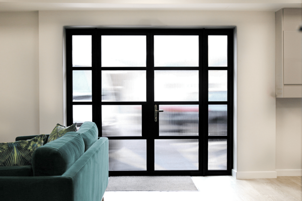 reeded glass in the alexander windows showroom