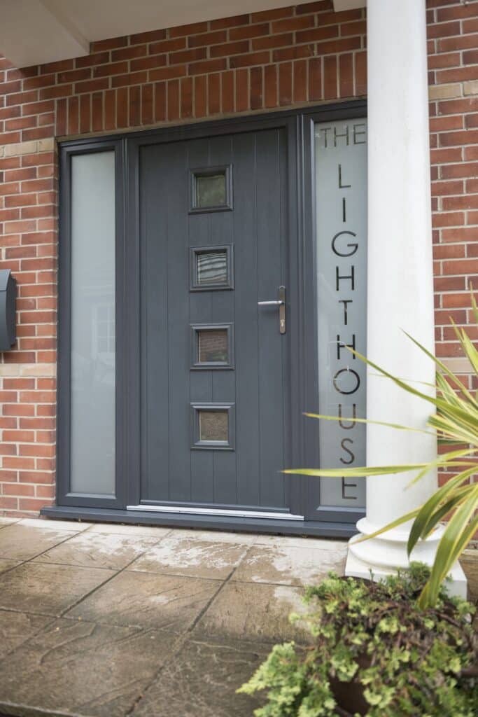 satin glass in side panels