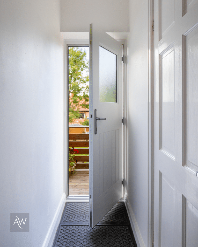 rockdoor cottage view light composite back door installed by alexander windows